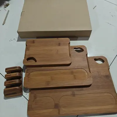 Carbonized Bamboo Cutting Board 3-Piece Set, Double-Sided, Separate Zones - 7