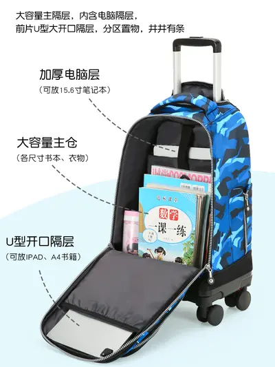 55-Liter-Trolley-Schulrucksack, als Handgepäck geeignet - 4