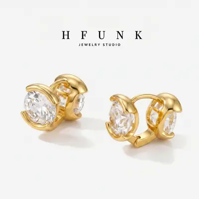 18K Gold-Plated Moissanite Ear Cuff, Non-Fading Women's Earring