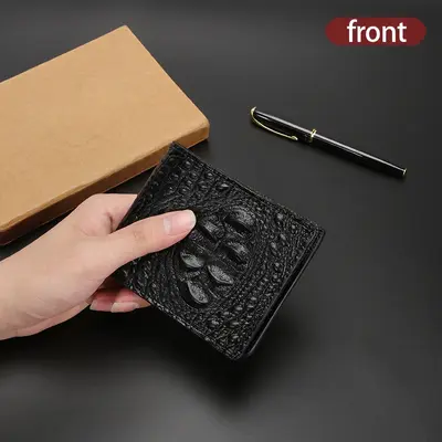 Men's Crocodile Pattern Leather Wallet, Large Capacity, Multi-Card Slots - 5