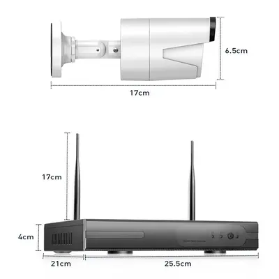 Güçlü 4 yönlü kablosuz güvenlik kamera seti Kablosuz Kamera CCTV Sistem Kiti