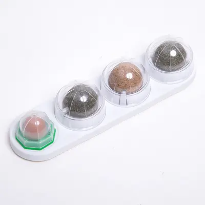 Katzenminze-Ball für Haustierkatzen, selbstbeschäftigende Wandspielzeug für Katzen, Leckspaß-Katzensnack zum Spielen und Zeitvertreib, Zahnpflege-Kauspielzeug, Gallnuss-Matatabi-Früchte