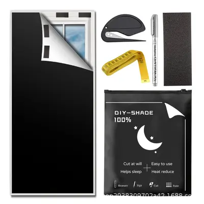 Sınır ötesi Amazon 210t Oxford kumaş tam karartma gümüş kaplamalı perdeler ev yapımı taşınabilir seyahat perdeleri kesilebilir - 3