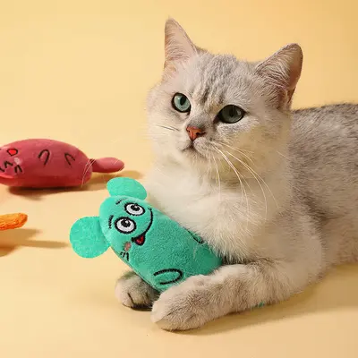 Plush cat toy with catnip and tailed design - 2