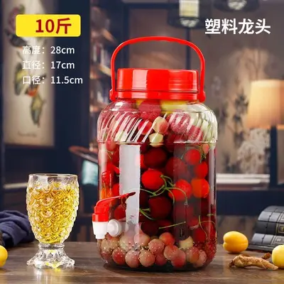 Glass Sealed Jar with Tap, 10 jin