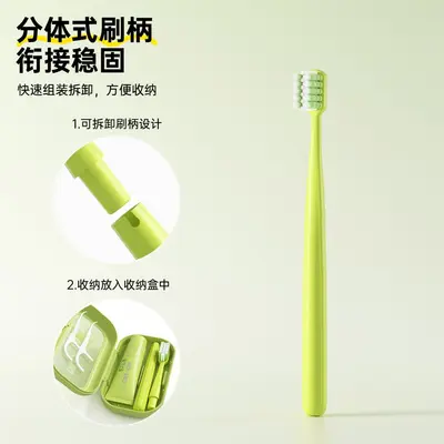 Travel toothbrush set, foldable brush with toothpaste and dental floss