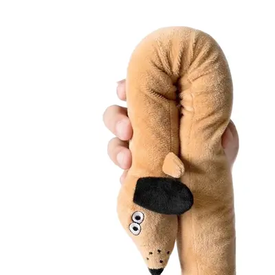 Plush Dog Toy, Realistic Dachshund Design, Squeaky Tug Toy - 5