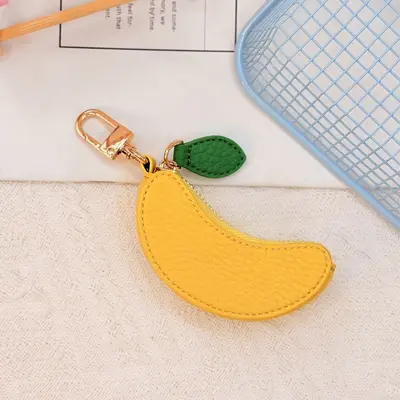 Cute Cartoon Mini Fruit Series Leather Coin Purse Hanging Accessory - 7