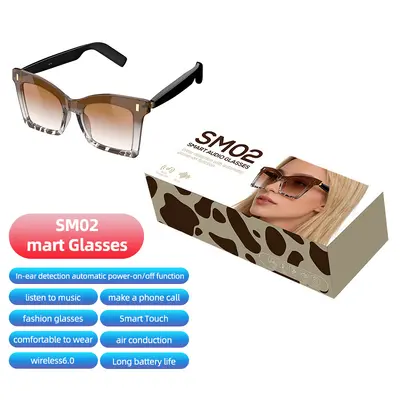 SM02 Smart Bluetooth Glasses, Photochromic Lenses, Blue Light Filter