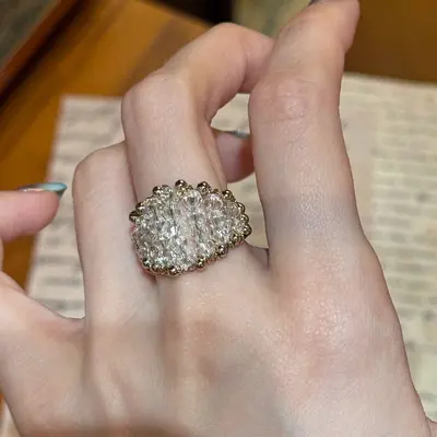 Vintage-Goldring mit Kleeblattmuster, verstellbar - 10