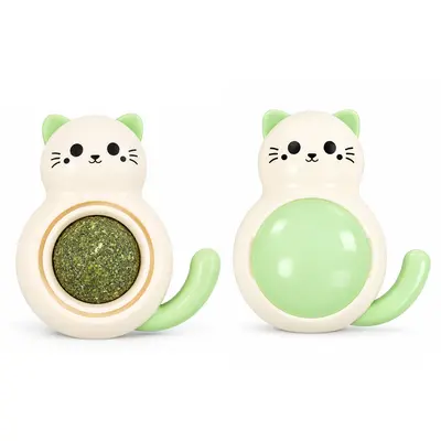 Rotating Catnip Ball Cat Toy with Teeth Cleaning for Kittens