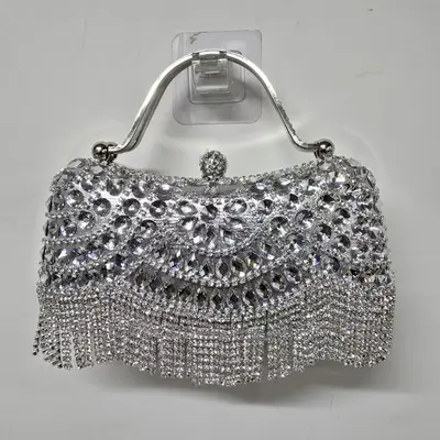 Rhinestone Tassel Evening Bag, Women's Party Shoulder Bag - 5