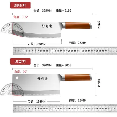 菜刀家用切片厨房不锈钢切肉切菜厨师专用快锋利小刀具斩切刀套装