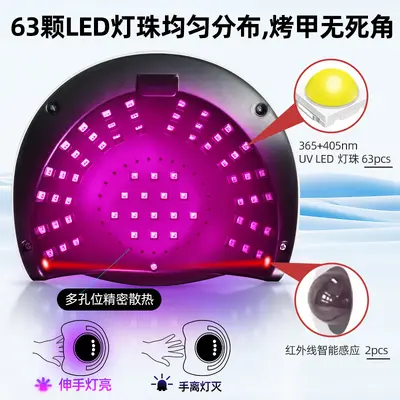 Tırnak Fototerapi Makinesi UV LED Kür Lambası Kırmızı Işık - 3