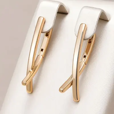 New fashion micro-plated zircon V-shaped premium earrings for women, personalized geometric ear jewelry, personalized niche elegant trend - 9