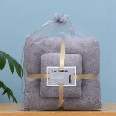 Mercan velvet towel set, soft and absorbent - 11