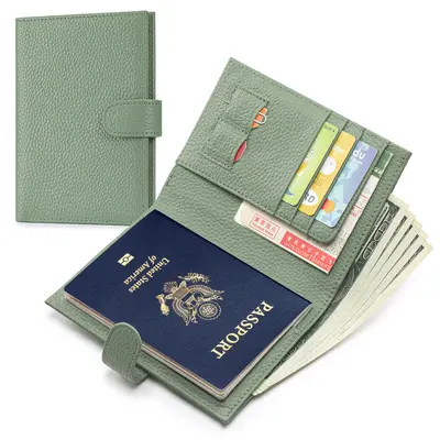 Sınır ötesi hakiki deri kadın ultra ince pasaport tutucu RFID cüzdan ilk katman inek derisi bilet tutucu pasaport belge depolama kart tutucu - 9