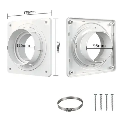 90-Degree Dryer Vent Duct Connector with Detachable Outdoor Cover - 9