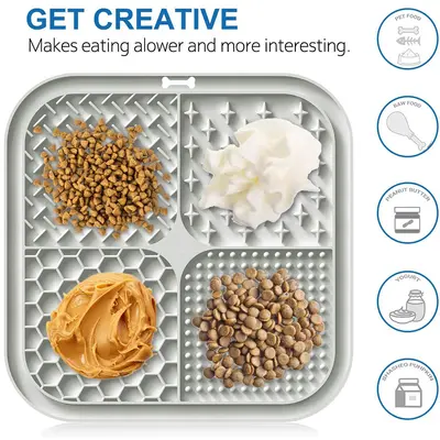 Silicone Lick Mat for Pets, Suction Cup Slow Feeder Pad, Non-Slip