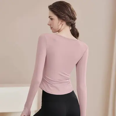 瑜伽服女2026秋冬新款长袖修身运动上衣跑步训练普拉提健身服套装