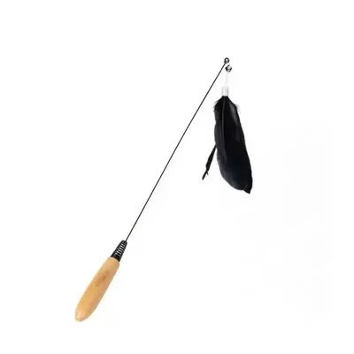 Long Handle Feather Cat Teaser Wand, Durable - 9
