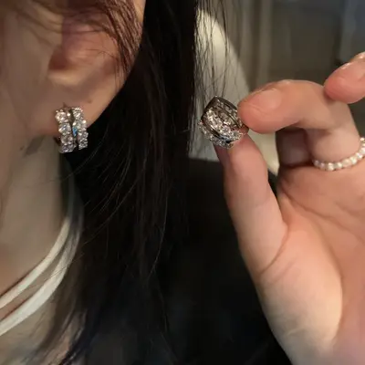 Zirkonia Ring Ohrringe vintage ultra glänzend elegant