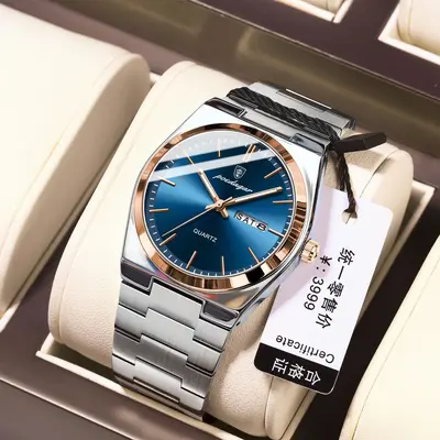POEDAGAR 930 Men's Watch Ultra-thin Waterproof Quartz Steel Band - 11