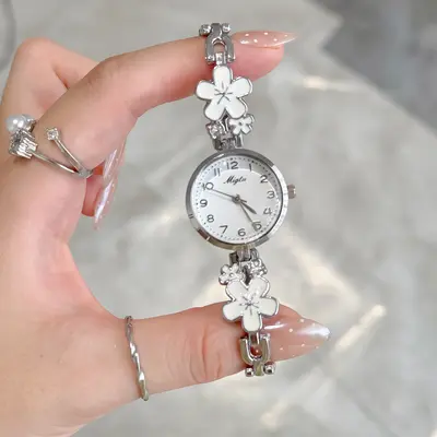 Kirschblüten-Armband-Damenuhr, elegant, Quarz