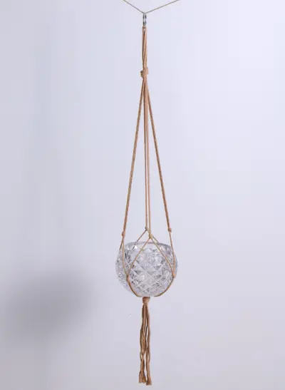 Woven Hanging Planter Basket, Hemp Rope, Indoor and Outdoor - 10