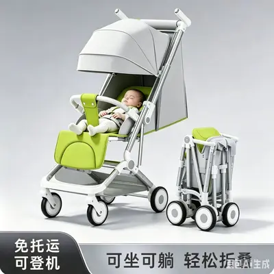Foldable Baby Stroller with Bidirectional Seating, One-Click Fold