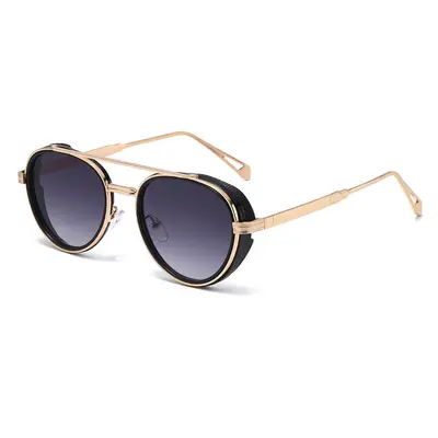 Retro Oval Sunglasses with Side Protection, Unisex - 3