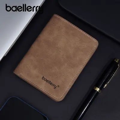 baellerry Men's Wallet, Short Frosted Leather, Multi-Card Slots