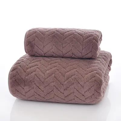 Cross-border OEM Temu Drop-shipping Towel Coral Fleece Towel Wheat Ear Towel Binding Large Bath Towel Beach Towel