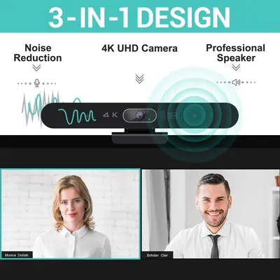 4K Ultra HD Voice Video Conference Camera with Remote Control AI Face Tracking Free Driver Computer Conference Camera
