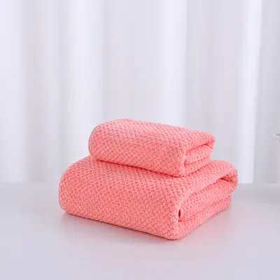 Coral velvet pineapple bath towels for home daily use, double-sided children's soft skin-friendly water-absorbent quick-drying towel for face washing and bathing - 9
