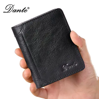 Erkek Gerçek Deri Cüzdan RFID Korumalı Dikey Üç Katlı Retro Büyük Baş Deri - 11