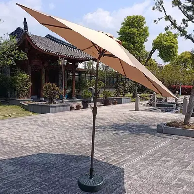 2M Tilting Outdoor Garden Umbrella with Center Pole, Sun and Rain Protection - 7