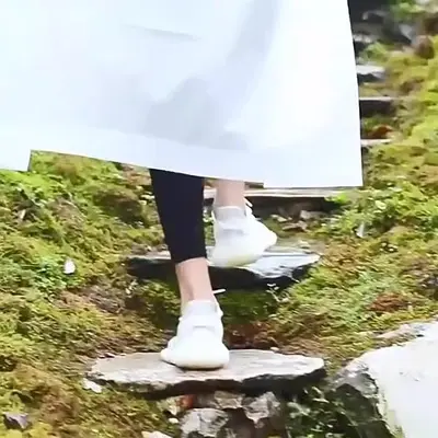 Reusable one-piece raincoat, long style, for cycling - 5
