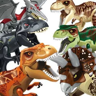 Jurassic großes Dinosaurier-Bausteinset mit T-Rex zum Zerlegen - 5