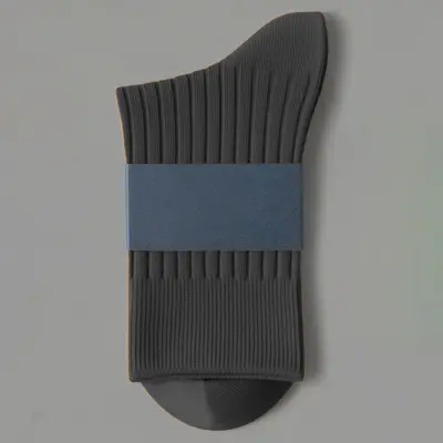 Feuchtigkeitsabsorbierende und geruchshemmende reine Baumwoll-Business-Socken, mittellange Herrensocken in Weiß und Schwarz, reine Farben, Xinjiang-Baumwolle, Herbst und Winter, verdickt, doppelt vernäht, 100% Baumwolle - 9