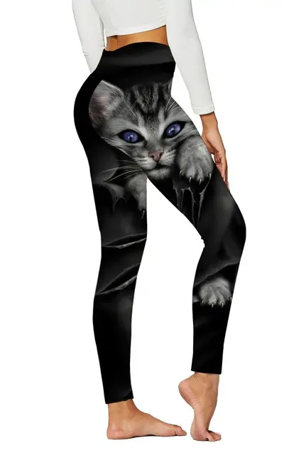 Sınır Ötesi 2024 İlkbahar ve Sonbahar Yeni Dar Paça 3D Baskılı Moda Tayt Kadın Günlük Moda Yoga Fitness Pantolonu