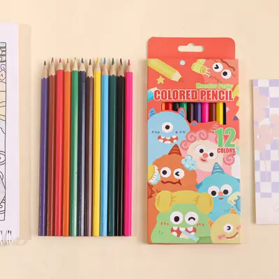 Cute Monster 12-Colour Pencil Set in Box, Erasable, EN71 Certified - 7