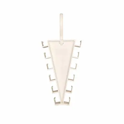 V Tipi Çift Taraflı Plastik Elbise Askısı, 12 Kancalı Depolama Rafı - 6