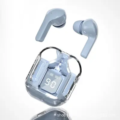 Cross-border generation bestselling transparent new digital display Bluetooth earbuds in-ear dual stereo charging case without 1st generation