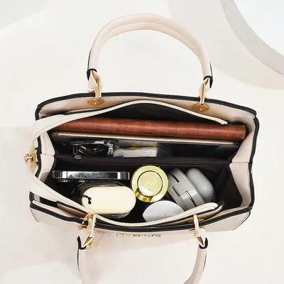Women's Crossbody PU Leather Square Bag with Chain Strap - 4
