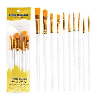 Nylon-Haarpinsel Ölmalpinsel-Set 10er für Kinder - 10