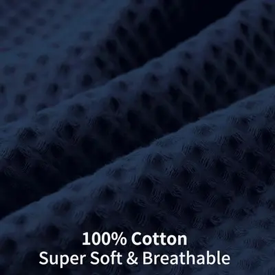 100% Cotton Honeycomb Waffle Pillowcase, Set of 2, Anti-Oil Hair - 11