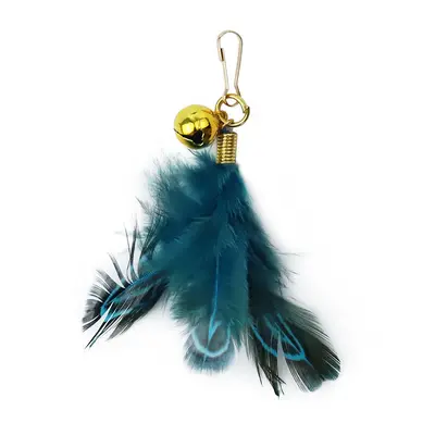 Handmade Beaded Cat Teaser Wand with Pheasant Feathers - 11