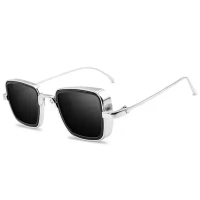 Retro-Herrensonnenbrille mit eckigem Metallrahmen, Modell 2026 - 10