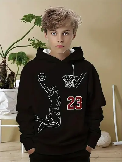 Jungen Lockerer Kapuzenpullover mit 3D-Digitaldruck - 9